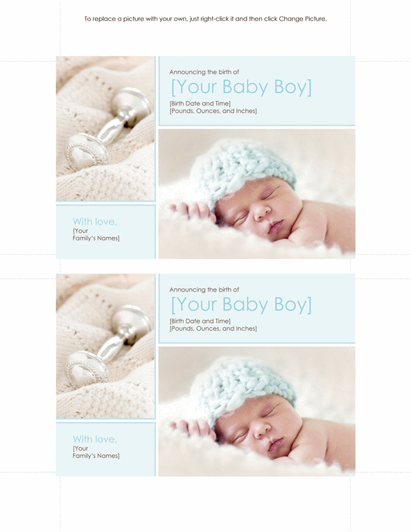 Baby Boy Birth Announcement 
