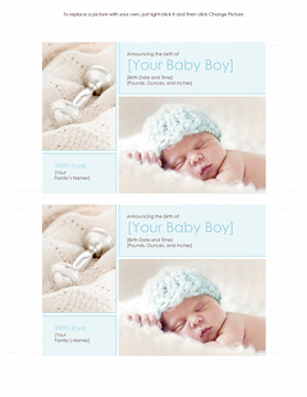 Baby Boy Birth Announcement 